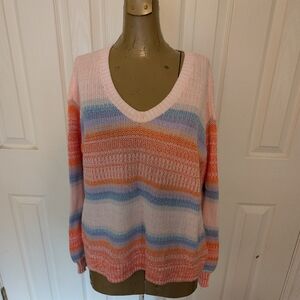 NWT Ann Taylor Loft Lightweight V Neck Sweater, Pink, Size Small